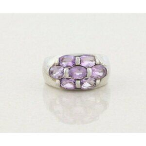 Sterling Silver Amethyst Band Ring size 7 1/4
